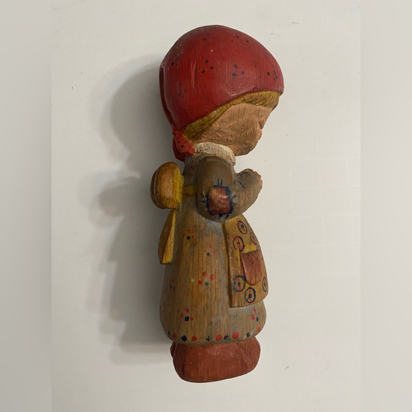 Vintage "Primitive" Look Praying Angel Wood carved Folk Art Holiday decor - Picture 5 of 14